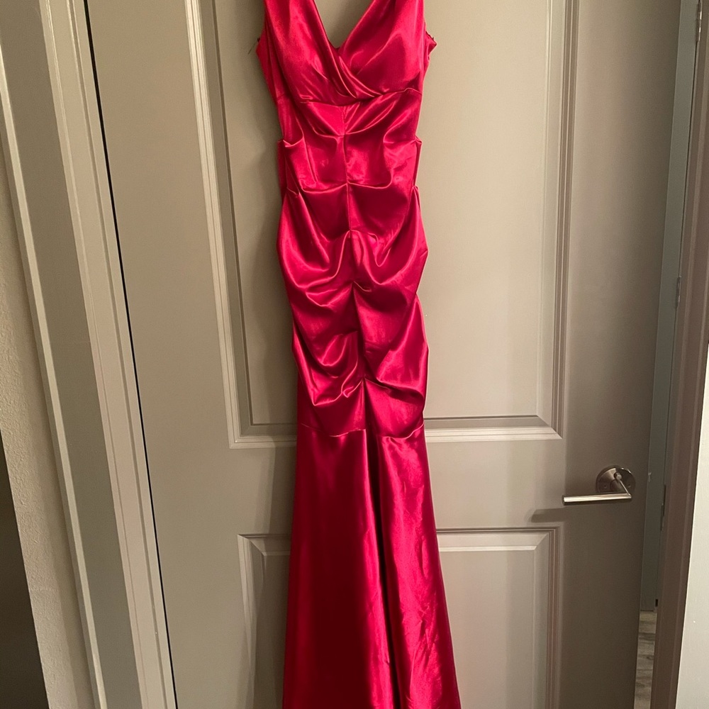 Red long mermaid dress